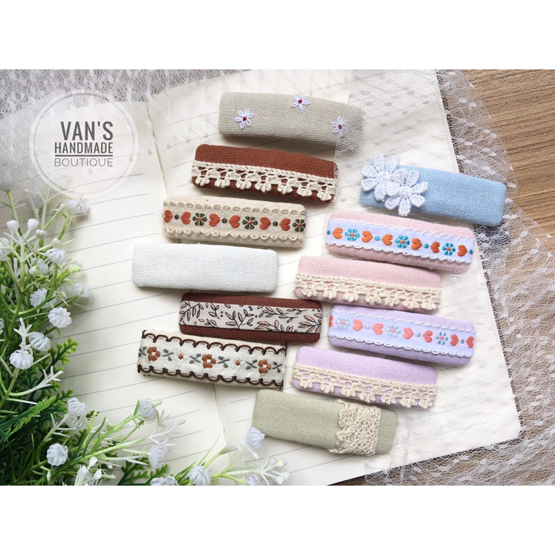 Kẹp Tóc Vải Handmade Tone Trầm Vintage