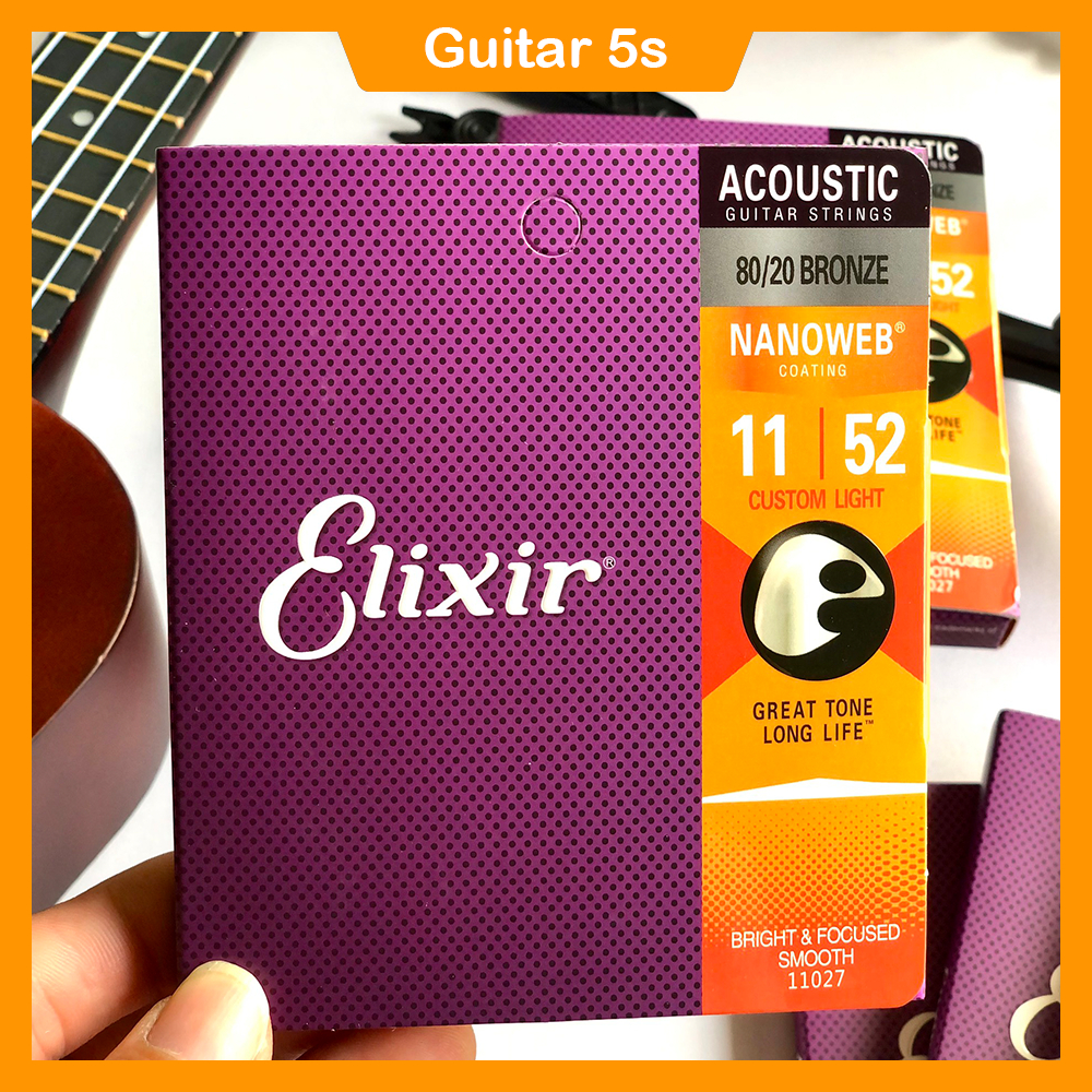 Bộ 6 dây đàn Guitar Elixir | Dây đàn Guitar Acoustic Elixir Guitar 5s
