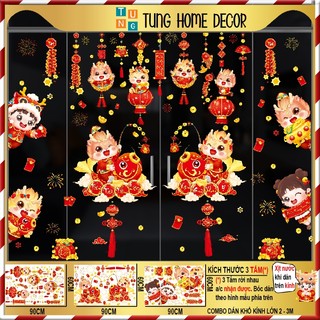Decal tết 2024 dán tường dán cửa kính TUNG Home Decor COMBO TẾT 4