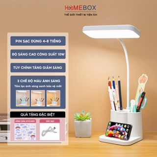 Đèn học để bàn chống cận thị Bóng LED, Đèn bàn học có pin tích điện 3 màu sáng cảm ứng thông minh