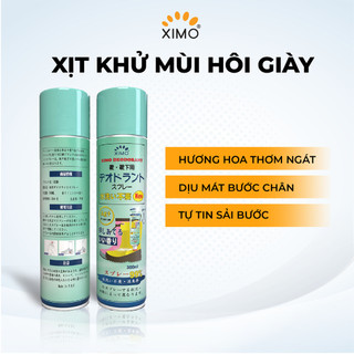 Bình xịt khử mùi hôi chân và giày, lưu hương thơm công nghệ Bạc ion, kháng khuẩn XIMO 300ml (VSG08)