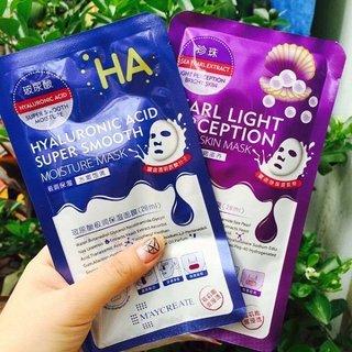 Miếng Mặt nạ dưỡng ẩm trắng da HA Maycreate Mask 1 mặt nạ giấy cấp ẩm dưỡng sáng da