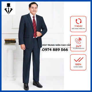 Bộ áo vest CTY Vest trung niên cao cấp nam trung niên, Vest nam trung niên cao cấp ( Tặng Cà Vạt)