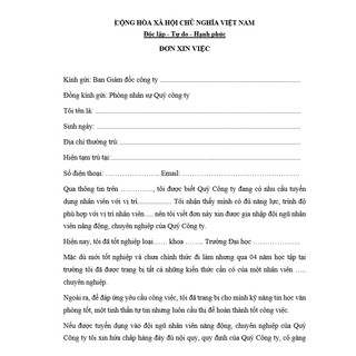 Mẫu đơn xin việc
