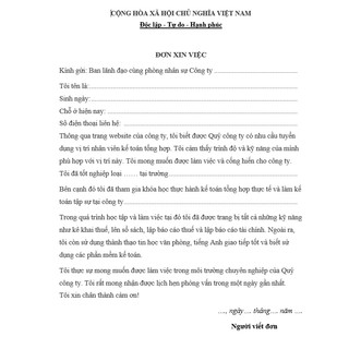 Mẫu đơn xin việc