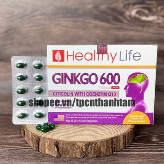 Viên uống bổ não GINKGO 600 giúp tăng cường trí nhớ, tăng tuần hoàn máu não, ngừa tai biến - HỘP 100 viên