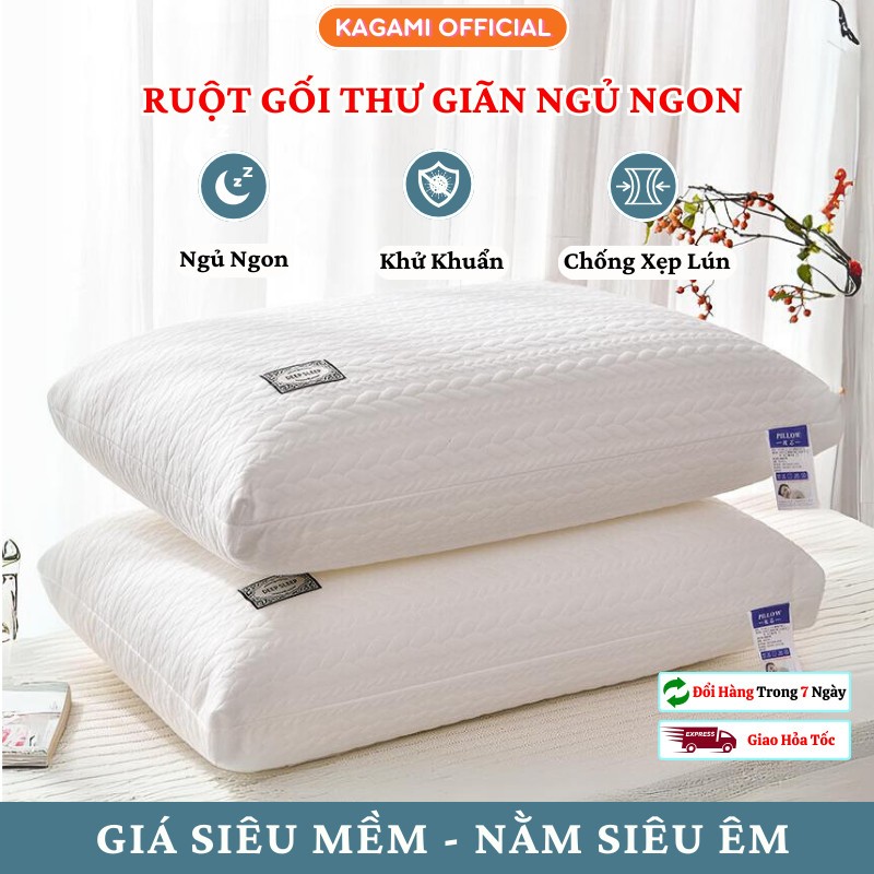 Ruột Gối Nằm Kagami Cao Cấp Chất Liệu Sợi Polyester Bông Lụa Chống Xẹp Lún