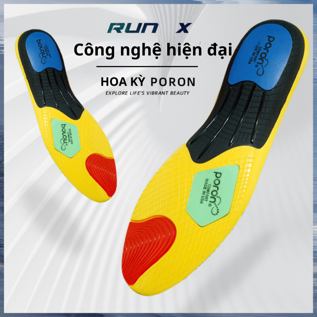 Lót giày chạy bộ cao cấp Poron đàn hồi cao giảm áp lực lên chân, giảm chấn thương khi vận động
