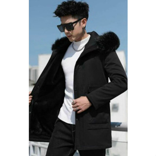 Áo Khoác Phao Nam Dáng Dài Mũ Lông Hàng Cao Cấp