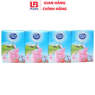 Sữa Tươi Tiệt Trùng Dutch Lady Vị Dâu 110ML (Lốc 4 Hộp)