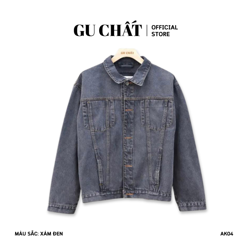🅖 Áo Khoác Jean Nam GU CHẤT, Chất Jean Dày Dặn, Đứng Form AK04
