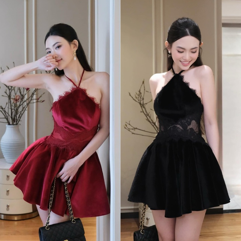ĐẦM YẾM NHUNG PHỐI REN XOÈ