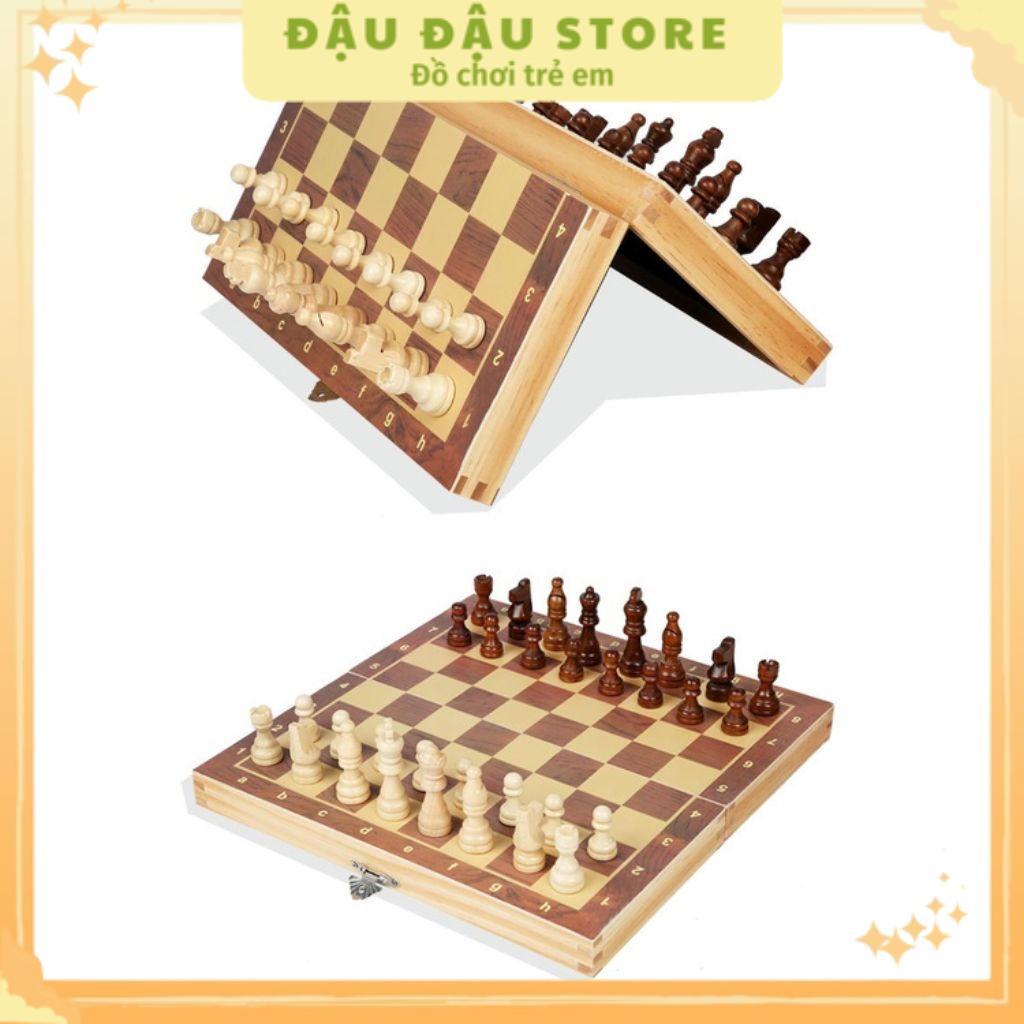Bộ Cờ Vua Gỗ Tự Nhiên Cao Cấp Có Nam Châm 29x29cm Đậu Đậu Store
