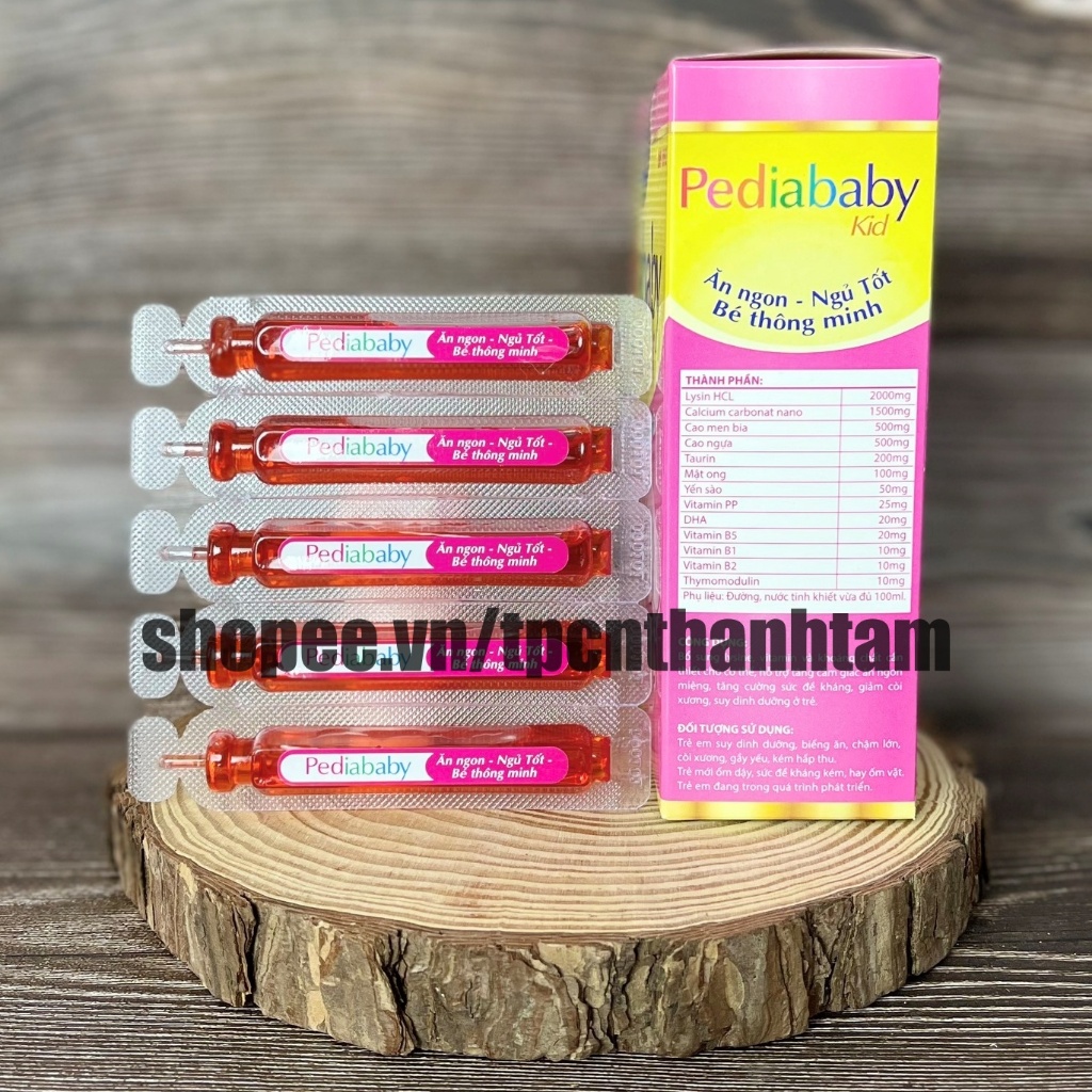 Siro PEDIBABY ĂN NGON giúp bé tăng cân, hỗ trợ tăng cường sức đề kháng - Hộp 20 ống