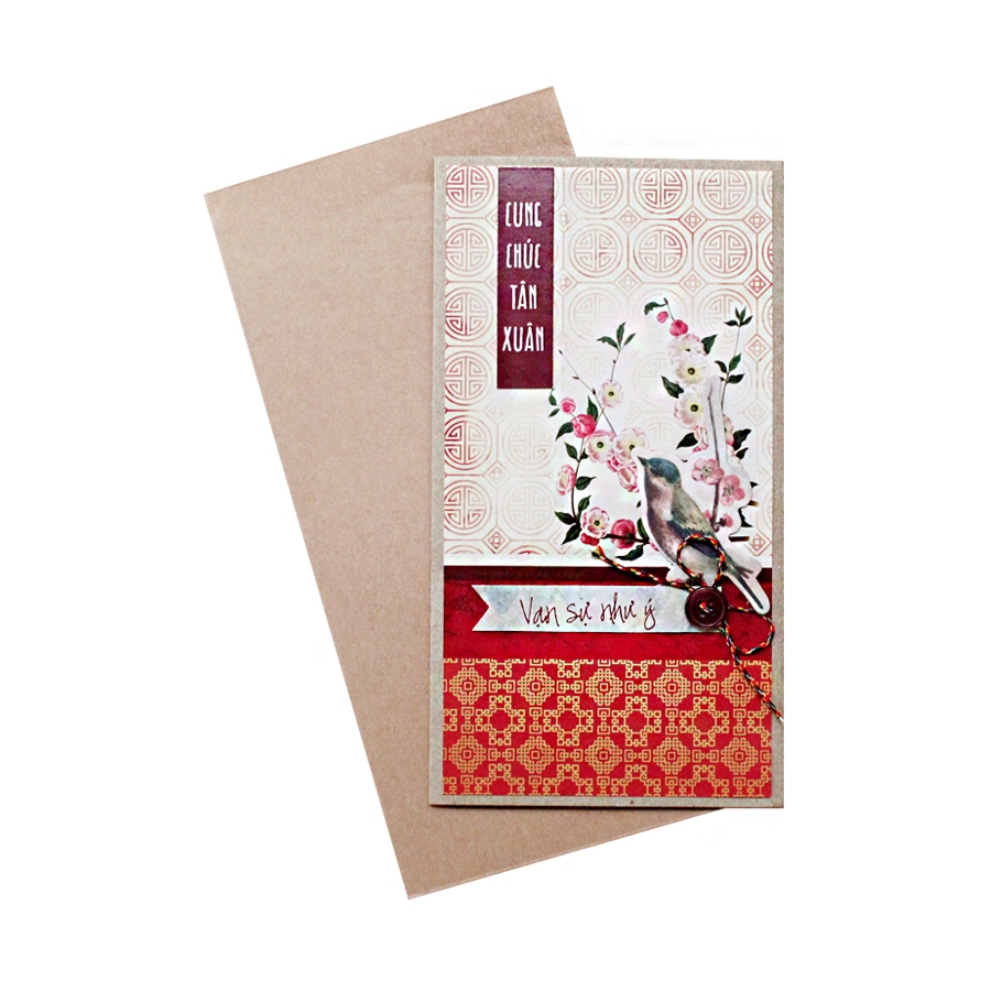 Thiệp Tết Thiệp Chúc Mừng Năm Mới Vạn Sự Như Ý Handmade 9.5 x 17cm Fairy Corner