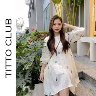 Váy babydoll linen hoa nhí jolie titto closet