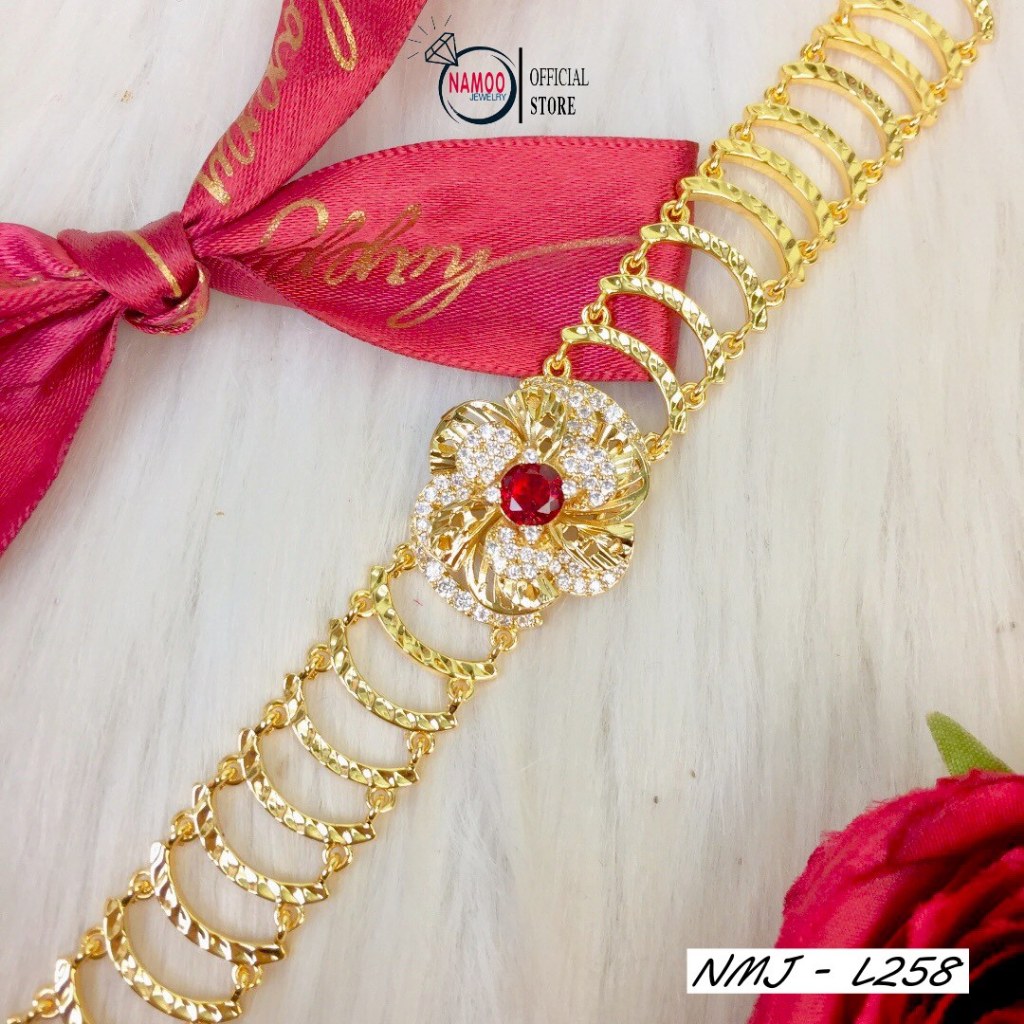 Lắc tay Hoa Mai Nữ L258, lắc tay mạ vàng Namoo Jewelry