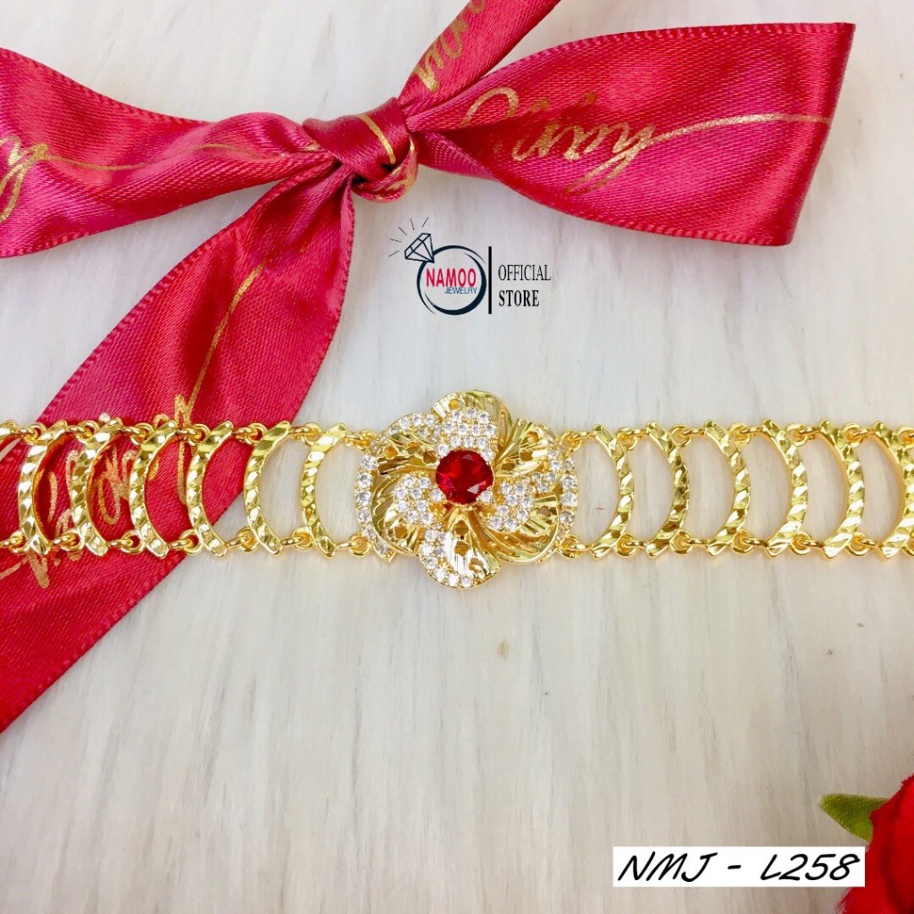 Lắc tay Hoa Mai Nữ L258, lắc tay mạ vàng Namoo Jewelry