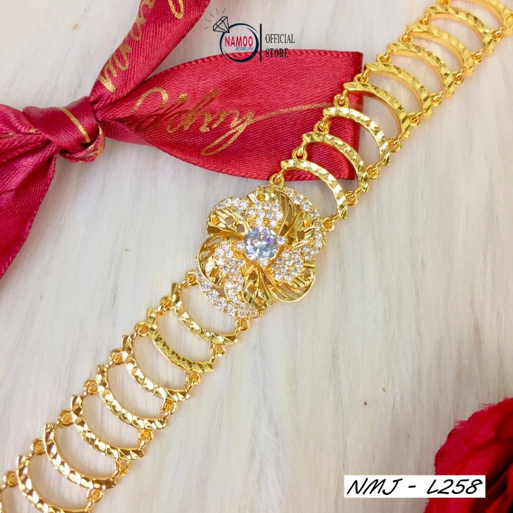 Lắc tay Hoa Mai Nữ L258, lắc tay mạ vàng Namoo Jewelry