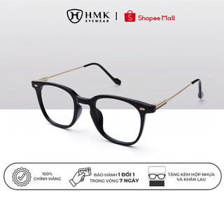 Gọng Kính Cận Kim Loại Phối Nhựa HMK Eyewear Nam Nữ Dáng Vuông Thời Trang Phong Cách - KL85073