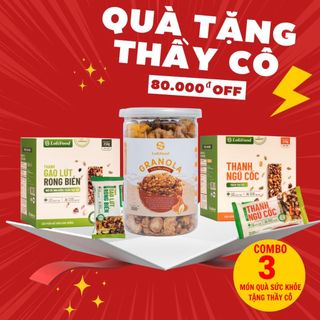 Set quà tặng 20/11 quà tặng thầy cô giáo ý nghĩa lolifood combo 3 quà tặng ngũ cốc dinh dưỡng