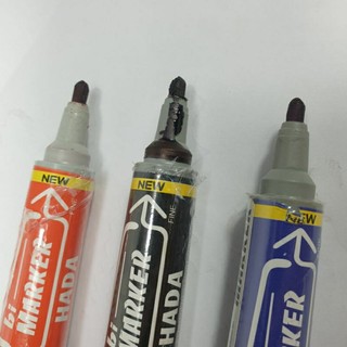 [MUA SỈ GIẢM 10%] [COMBO 4 CÂY] Bút lông dầu 2 đầu HADA (xanh, đỏ, đen)