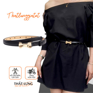 Thắt lưng nữ bản nhỏ mặt nơ 1.3cm (hỗ trợ bấm lỗ dây nịt) TL432 - Thắt Lưng Giá Tốt
