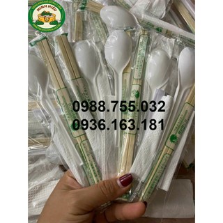 100c combo đũa thìa giấy dùng 1 lần tiện lợi