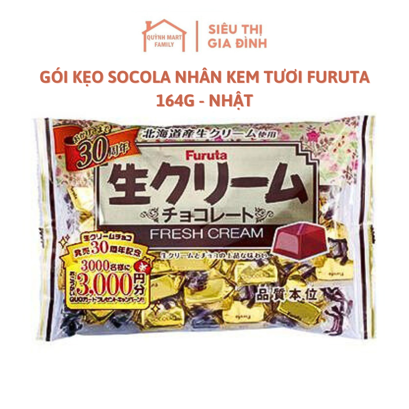 (SALE TẾT) Gói kẹo Socola nhân kem tươi FURUTA 164g - Nhật