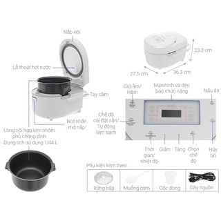 Nồi cơm điện tử cuckoo cảm ứng cr-0810f 1.44l 1.44 lít - công nghệ nấu 3d - hàng chính hãng