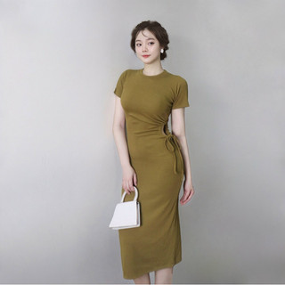 ĐẦM THUN LEN TĂM CAO CẤP NGẮN TAY RÚT DÂY EO TÔN DÁNG (Đ10)