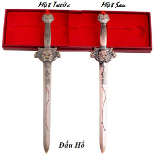 Phong thuỷ kiếm thất tinh đầu hổ/thái cực 27cm kèm dây đỏ 1 xu