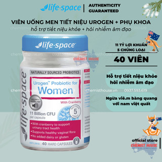 Life Space Urogen Probiotic For Women Viên uống men tiết niệu+phụ khoa cân bằng vi sinh âm đạo tiết niệu khỏe