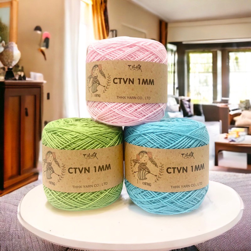 Sợi CTVN 1mm 100gr đan móc áo hè - Hàng Công ty THHX - Sợi Cotton Việt Nam