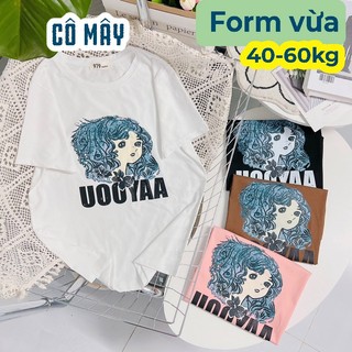 Áo thun cotton 979 Bé tóc xù phom vừa chất mịn đẹp