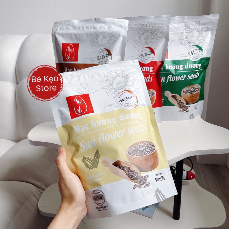 Hướng Dương Tẩm Vị Sữa Dừa, Táo, Óc Chó, Caramen Loại 1 Hạt To, Không Lép Gói 430g