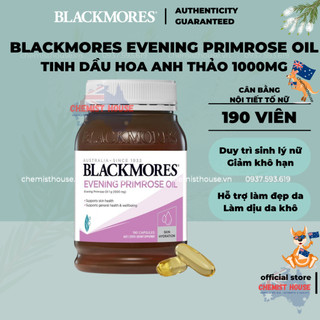 [Hàng Chuẩn ÚC] Blackmores Evening Primrose Oil - Viên uống tinh dầu hoa anh thảo 190 viên ĐẸP DA NGỪA LÃO HÓA NỘI TIẾT