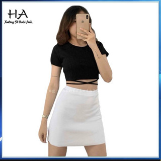 Áo Croptop Thắt Dây Chéo Bụng Áo Thun Croptop chéo Bụng Siêu Hot Trend