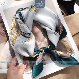 Khăn lụa vuông công sở 70x70 khăn quàng cổ băng đô thời trang nữ văn phòng khăn turban bandana cao cấp sang trọng