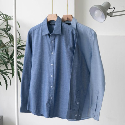 Áo sơ mi dài tay nam, vải cotton mềm mịn thoáng mát chống nhăn, form regular - Bravery