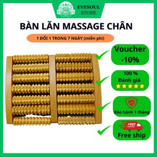 Bàn lăn massage chân gỗ, dụng cụ massage CAO CẤP Bàn lăn chân gỗ tự nhiên