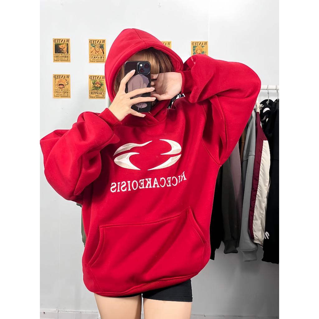 ÁO HOODIE NỈ RICECAKE FROM RỘNG UNISEX cotton - N.E.K.K TẶNG KÈM HỘP VÀ STICKER
