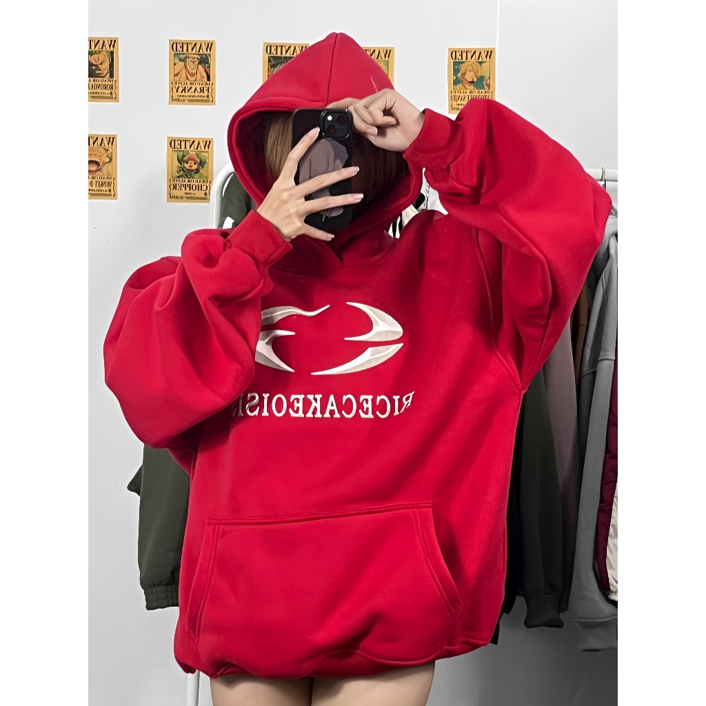 ÁO HOODIE NỈ RICECAKE FROM RỘNG UNISEX cotton - N.E.K.K TẶNG KÈM HỘP VÀ STICKER