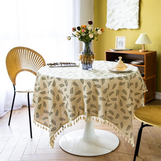 (1M_1M5 VIỀN REN RUA) KHĂN TRẢI BÀN TRÒN / VUÔNG vải thô mộc họa tiết caro, hoa. thảm trải picnic