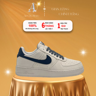 Giày_air force 1 canvas navy màu be dế phối đồ , giày af1 trắng nam nữ đế air bản chuẩn đủ size 36-44
