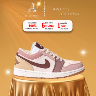 [ Chính Hãng ] Giày Jordan cổ thấp nâu hồng , giày jd 1 low hồng pha nâu bản Cao Cấp full phụ kiện