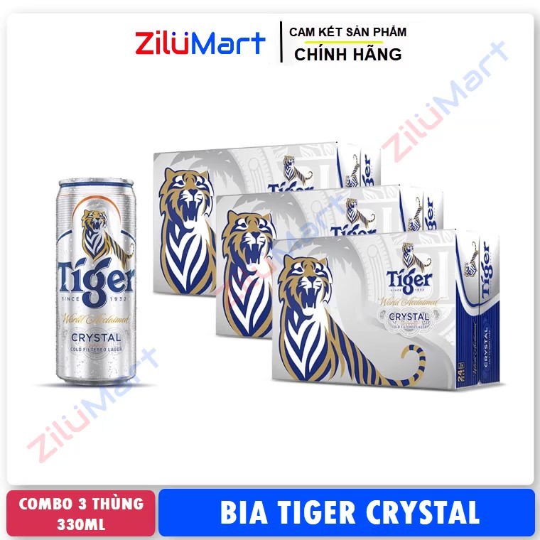 Bia Tiger bạc (combo 3 thùng) loại 330ml