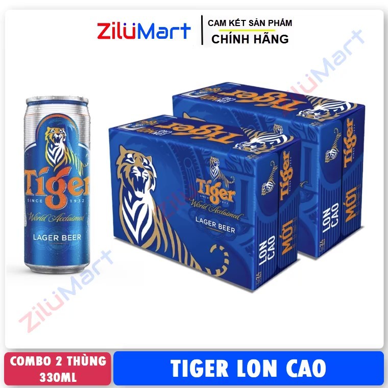 Bia Tiger nâu (combo 2 thùng) loại 330ml