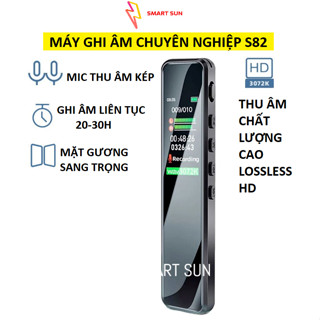 Máy ghi âm chuyên nghiệp cao cấp S82 có lọc âm, mic thu âm kép, pin sử dụng liên tục 20-30H