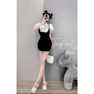 Đầm body- thun phối vải